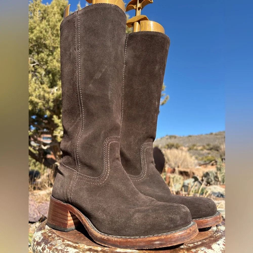FRYE πΊπΈ Campus 14L Boots Suede Vintage - Picture 8 of 16